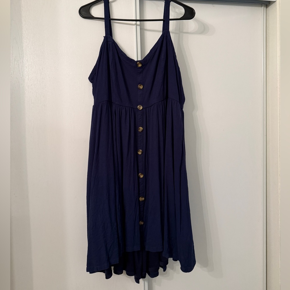 Torrid Navy Blue Woven Knit Hi-Lo Dress